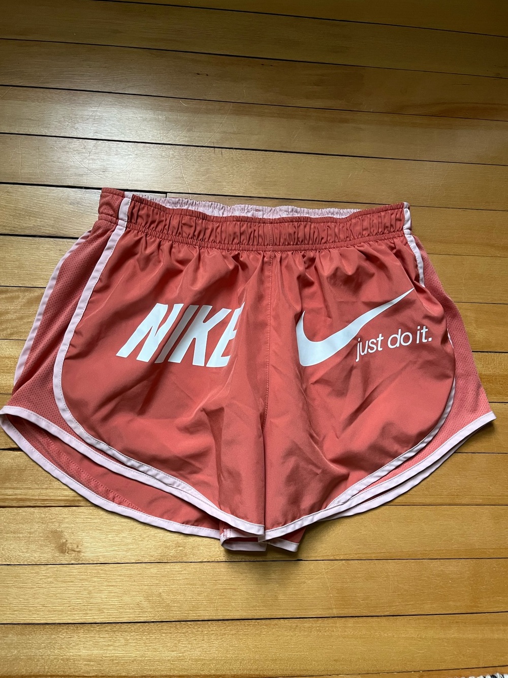 Nike Coral Athletic Running Shorts with White Logo